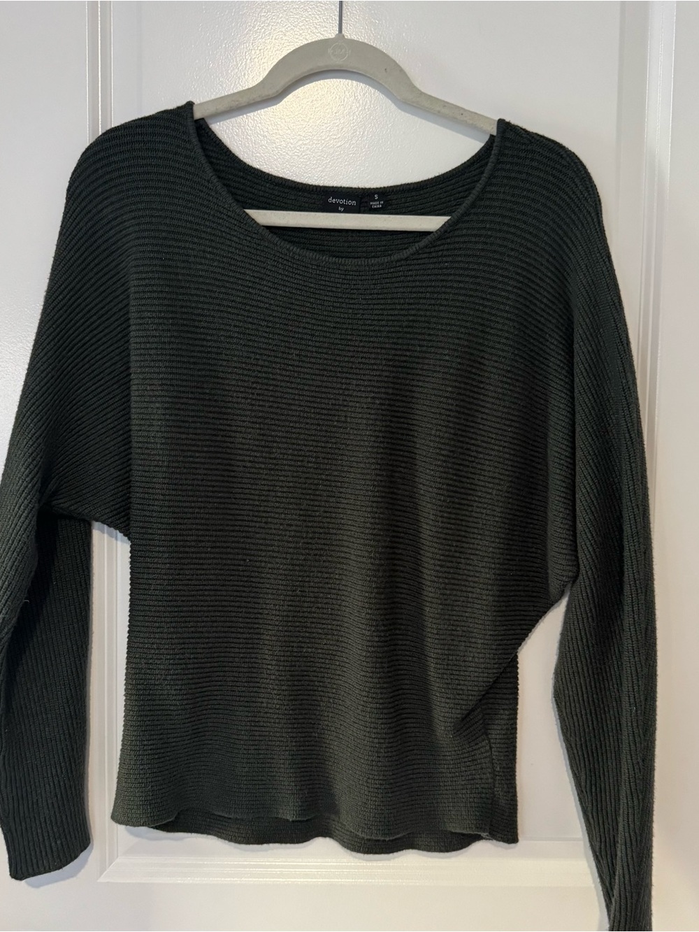 Devotion Dark Green Ribbed Crewneck Sweater - Women